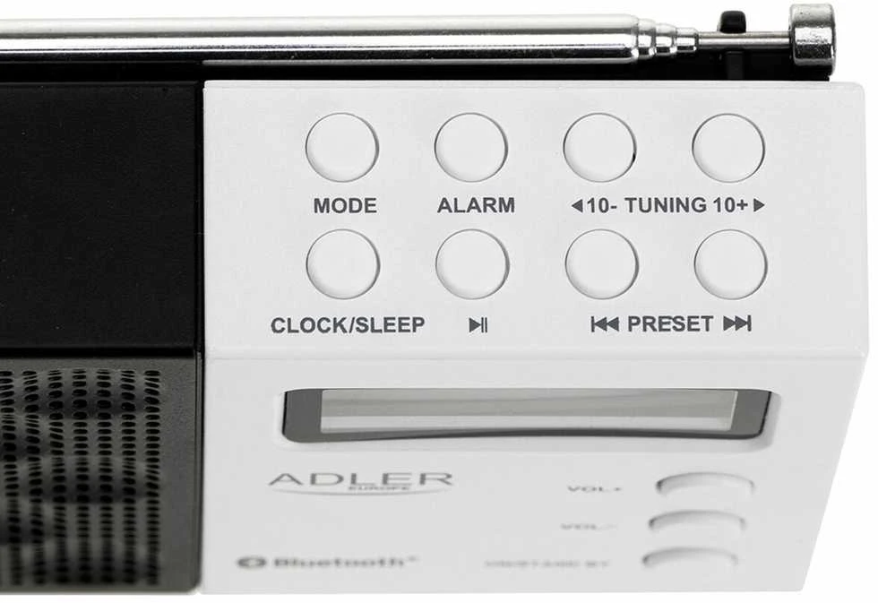 Adler | Digital Radio - PLL AM/FM | AD 1908 | Alarm function | Baltas/Juodas