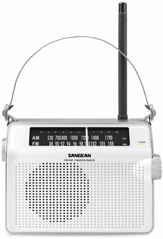 Retro radijas su dirželiu Sangean AM / FM baltas / PR-D6
