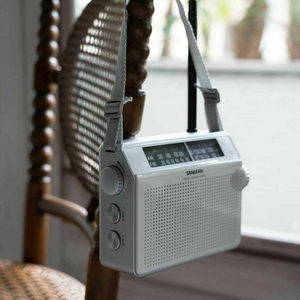 Retro radijas su dirželiu Sangean AM / FM baltas / PR-D6
