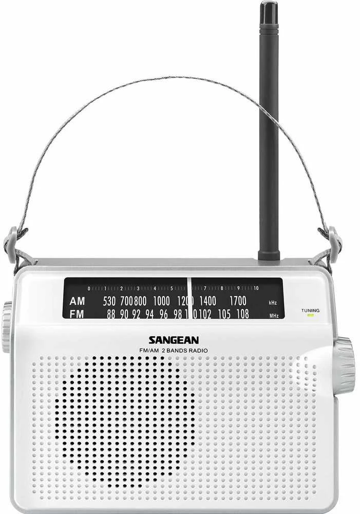 Retro radijas su dirželiu Sangean AM / FM baltas / PR-D6