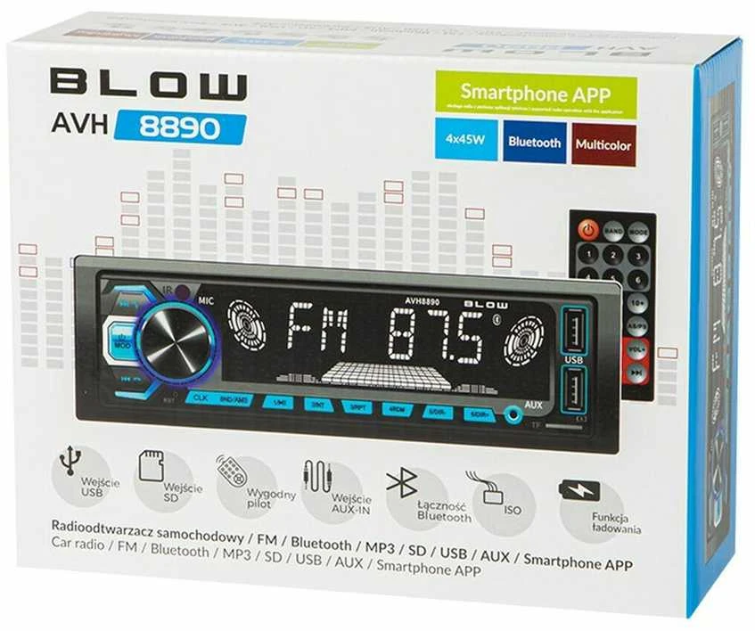 Automagnetola Radijas BLOW AVH-8890 MP3+REMOTE+BLUETOOTH