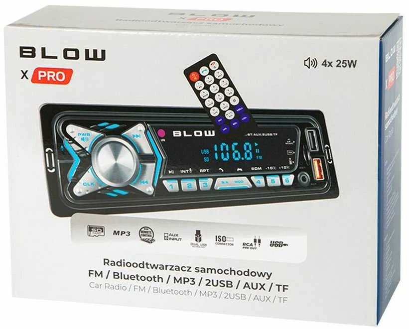 Automagnetola Radijas BLOW X-PRO MP3/BT/USB/Pultas