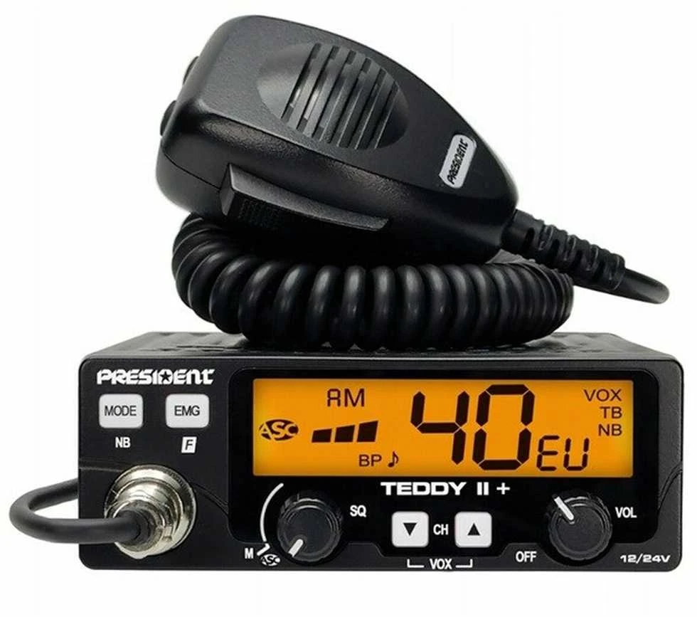 President Teddy II+ AM/FM CB radio Juodas