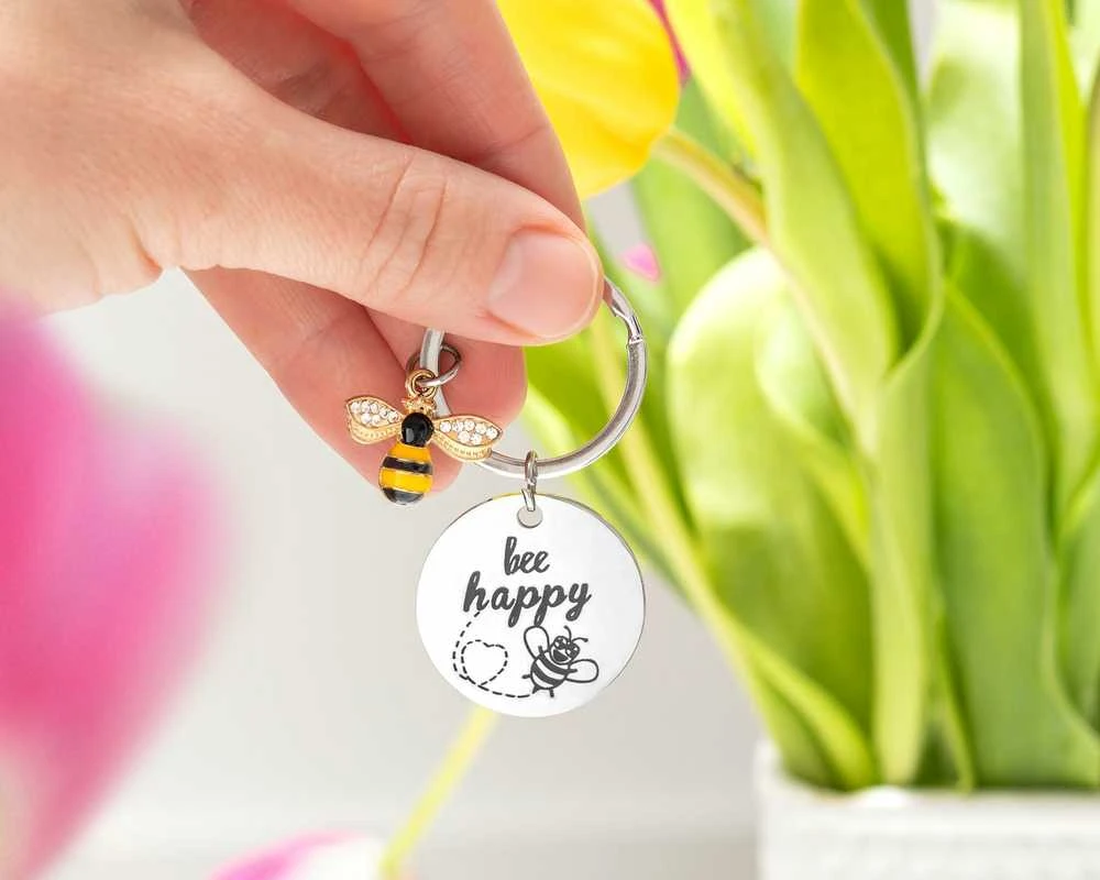 Raktų pakabukas - BEE HAPPY
