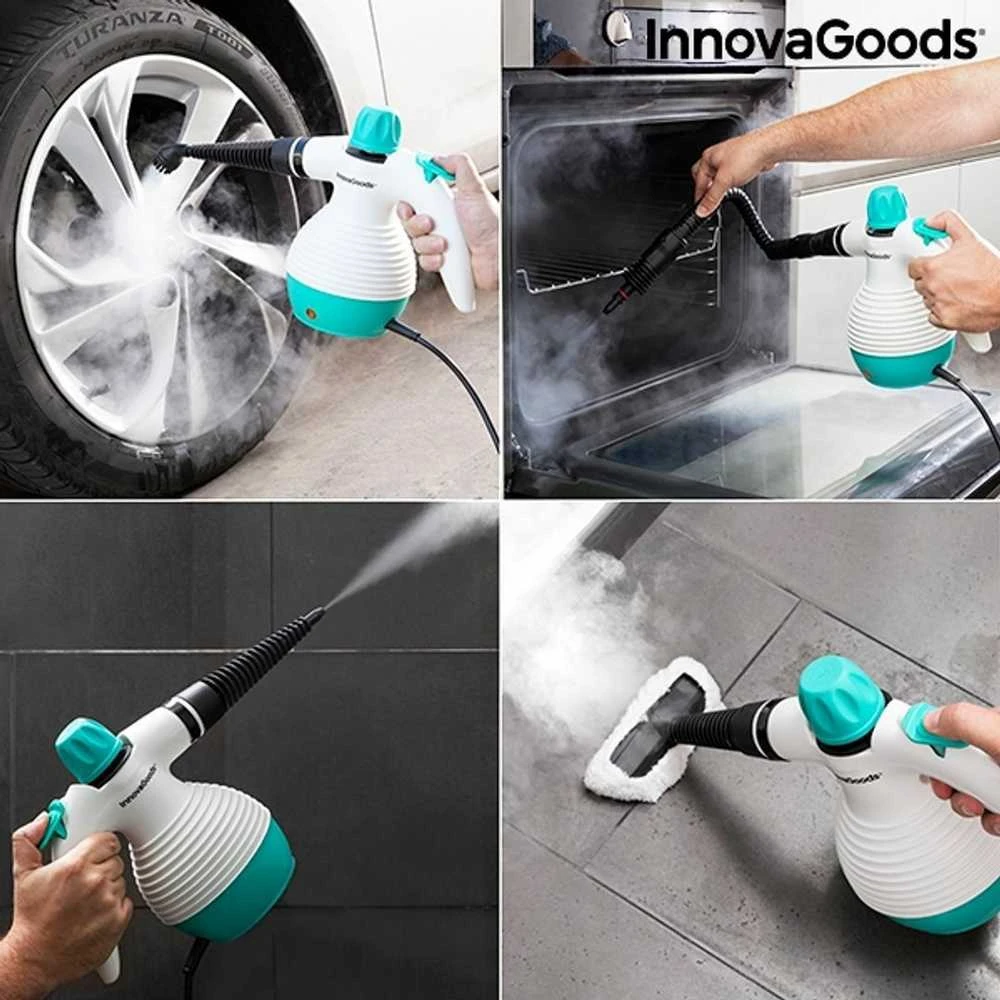 Garų valytuvas Universalus „9 viename“ rakinis garintuvas su priedais INNOVAGOODS STEANY 0,35 L 3 bar1000W