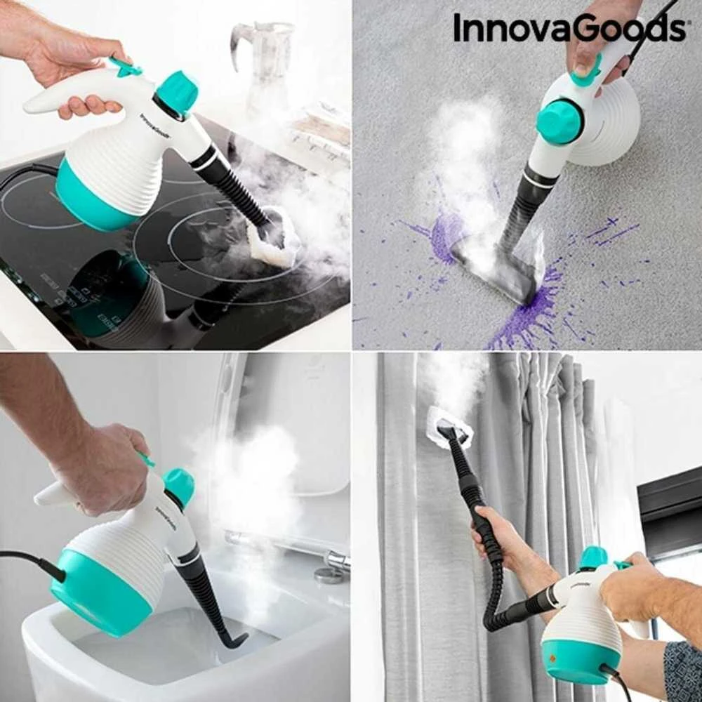 Garų valytuvas Universalus „9 viename“ rakinis garintuvas su priedais INNOVAGOODS STEANY 0,35 L 3 bar1000W