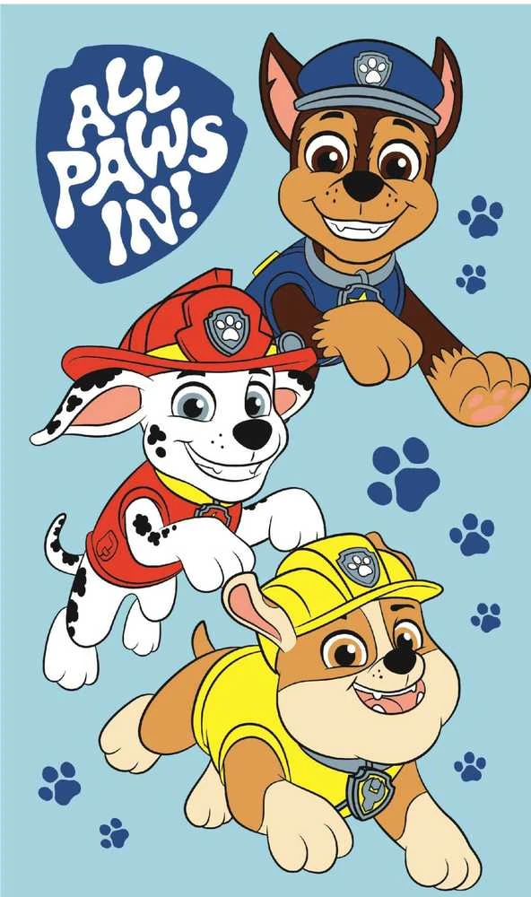 Rankšluostis Ręczniczek do przedszkola 30x50 Paw Patrol Boys mėlyna dziecięcy bawełniany JF24