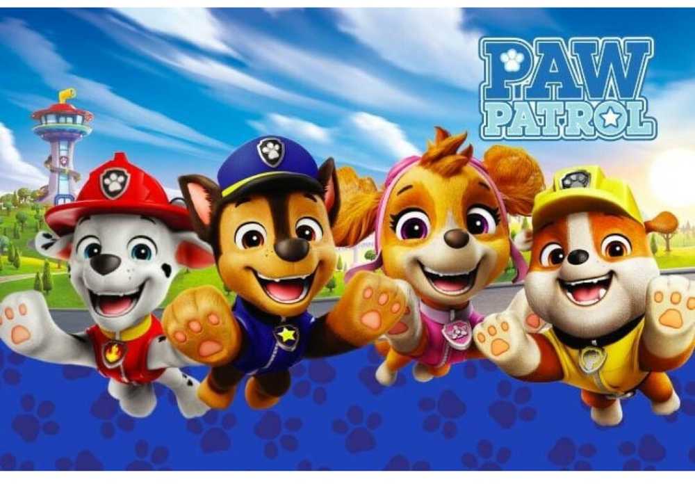 Rankšluostis Paw Patrol Rescue Mission vonios kilimėlis, su išėjimu vonios kambariui, 40x60 cm