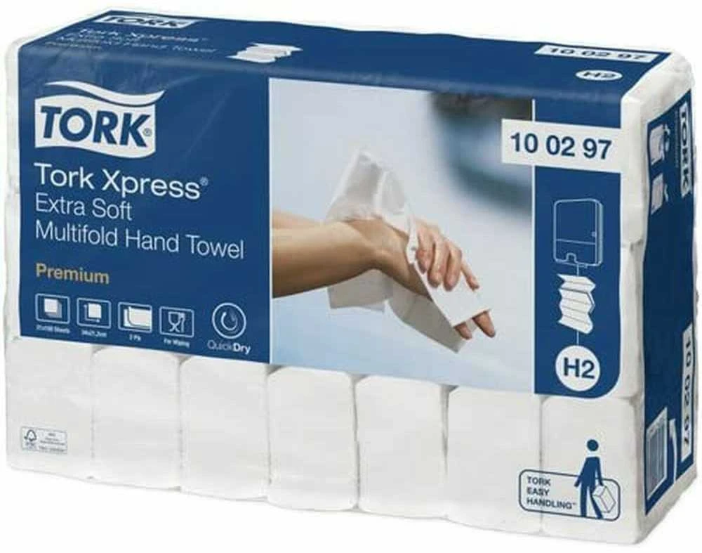 Lapelinis rankšluostinis popierius Tork Premium Extra Soft H2, 2 sl., 100 lap., 34x21,2cm, P,21vnt