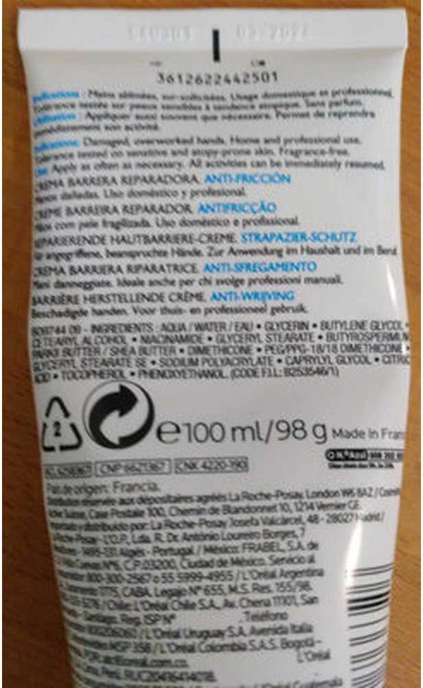 La Roche Posay Cicaplast Barrier Repairing Kreminis rankų kremas, 100 ml