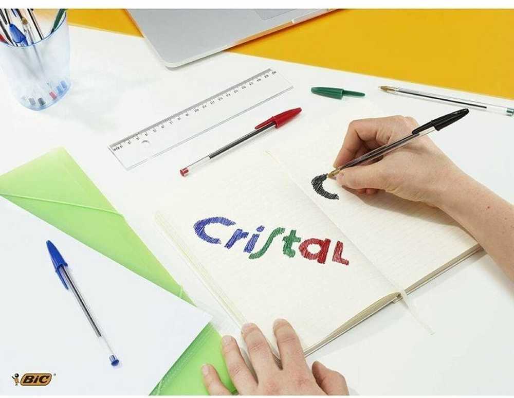 Rašiklis - BIC - 5 vnt. - Kristalas - Juoda rašalo spalva - Vidutinė atrama - Plastikas - Rašymas - Redagavimas