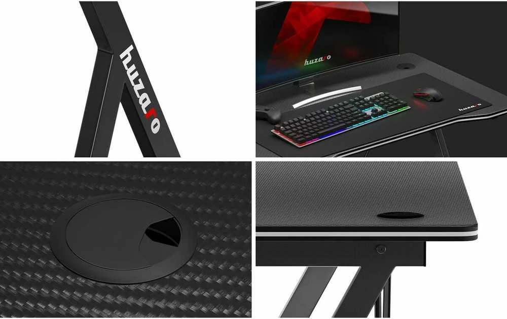 Žaidimų stalas Huzaro Hero 1.4, Juodas