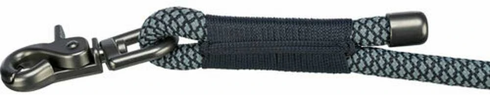 Trixie Soft Rope, smycz, šuniui, juoda/pilka, nylon, S–XL: 2.00 m/o 10 mm