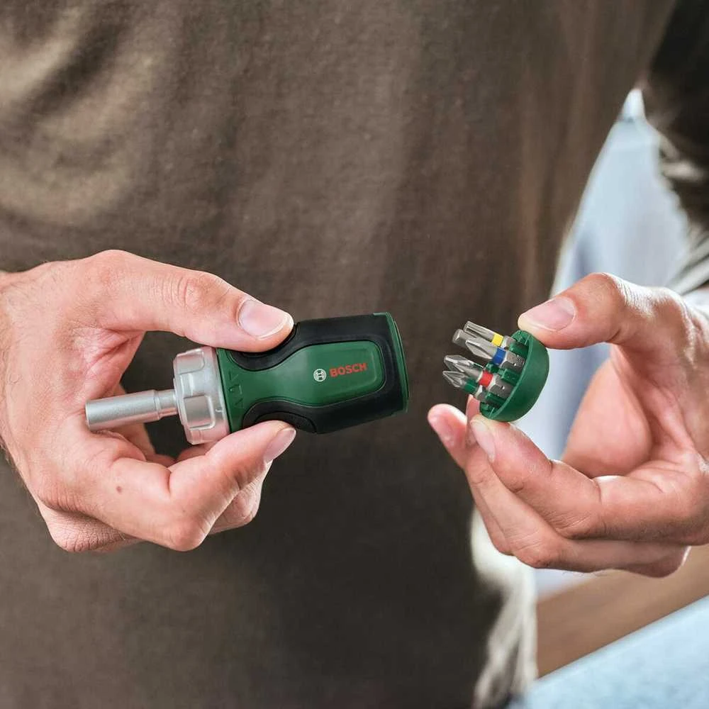 „Bosch Stubby Ratchet“ atsuktuvas, 6 antgaliai (1 dėtuvė)