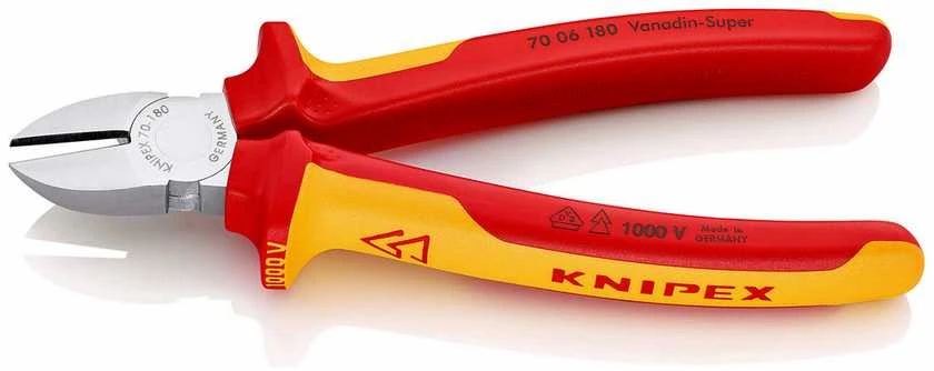Žnyplės šoninio kirpimo VDE 180mm, Knipex