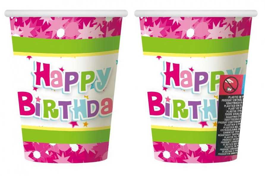 Puodelis papierowy 270 ml Happy rožinis GODAN