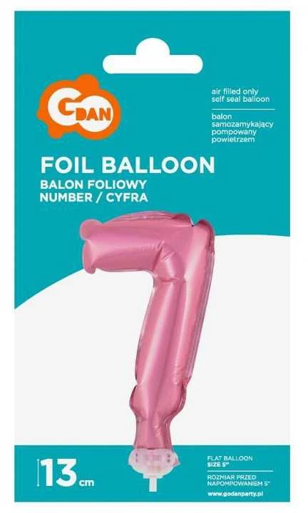 „GoDan“ balionas 13 cm folijuotas. Man nepatiko „7“ rožė.