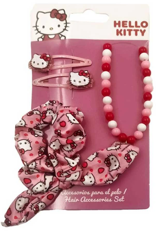 Plaukų papuošalai Hello Kitty Rožinė 4 Dalys