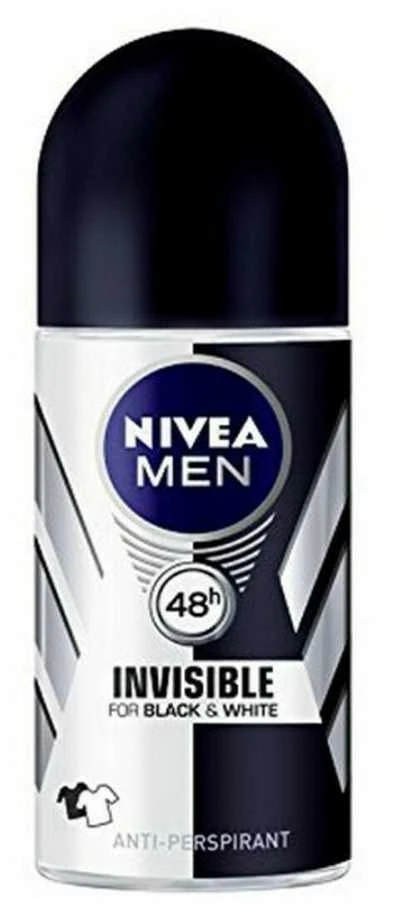Nivea Men Juodas And Baltas Ivisible Original Dezodorantas Roll-On rutulinis dezodorantas vyrams 50ml