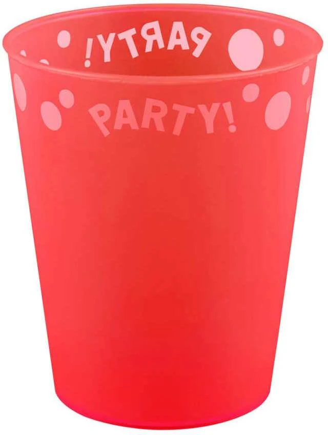 Ryškiai raudonas mikro plastiko puodelis „Party Micro Premium“, 250 ml