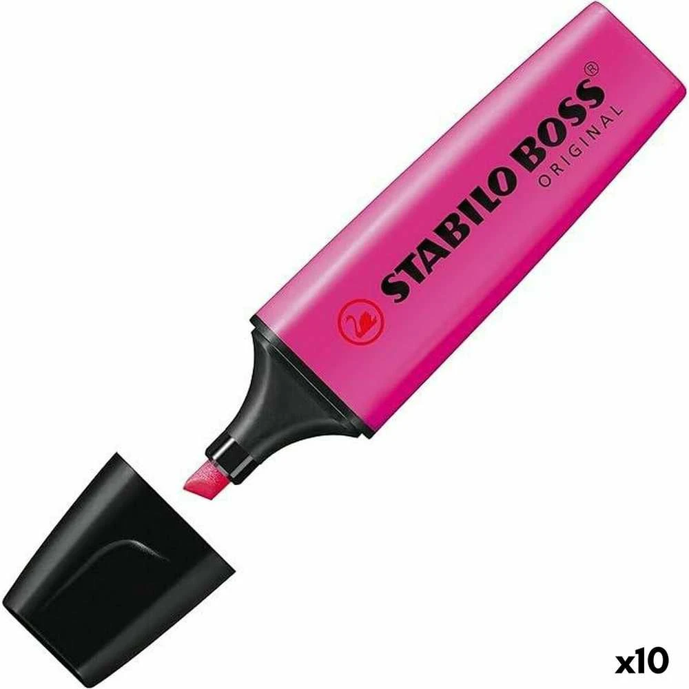 Fluorescencinis žymeklis Stabilo Boss Rožinė 10 vnt.