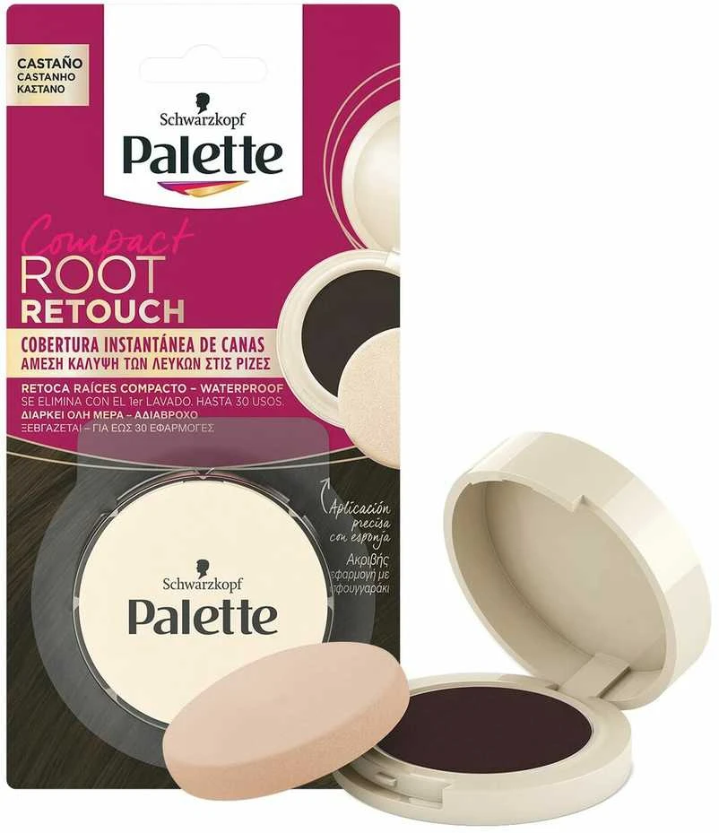 Palette šaknų korektorius rudas su kempinėle