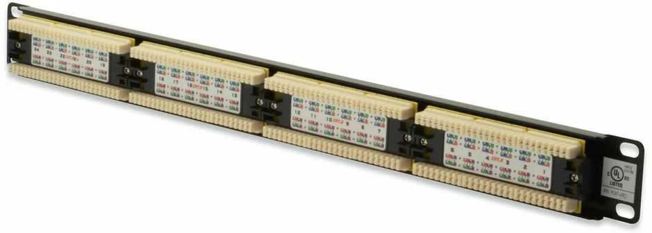 Assmann Electronic DIGITUS Patch Panel 19colių 24Port Cat6 neekranuotas juodas RAL 9005 kabelio montavimas apie LSA be LSA dangtelio