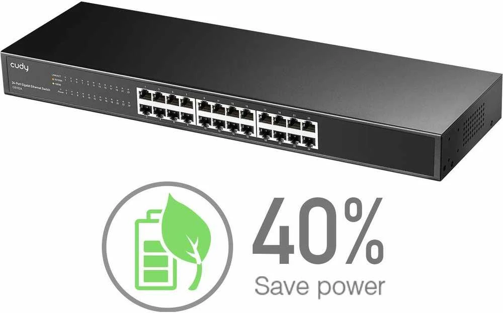 Šakotuvas Komutatorius - Cudy GS1024 24 Prievadų 48 Gbit/s Juodas