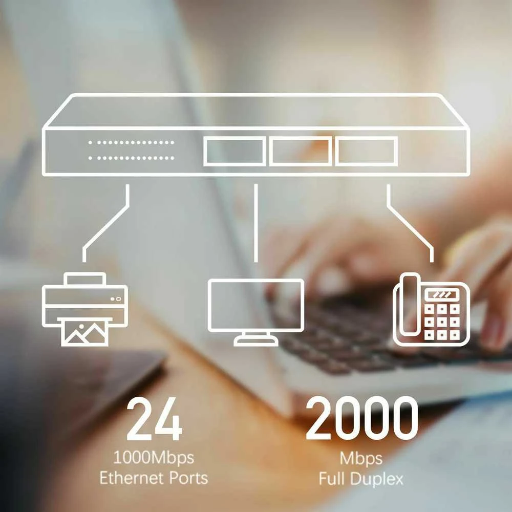 Šakotuvas Komutatorius - Cudy GS1024 24 Prievadų 48 Gbit/s Juodas