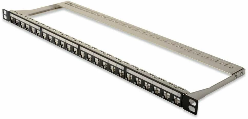 DIGITUS Patchpanel 0,5HE 24-Port Modular geschirmt juodas