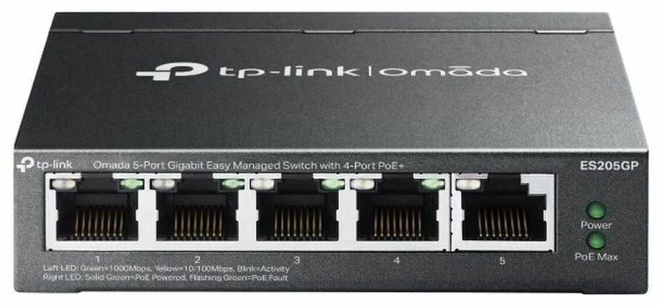 Šakotuvas TP-Link Omada 5 prievadų gigabito lengvai valdomas komutatorius su 4 prievadų PoE+