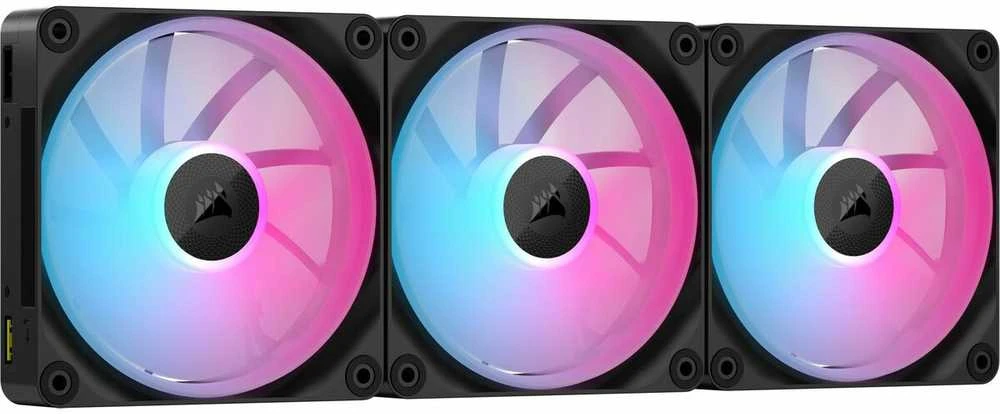 Corsair iCUE Link LX120 RGB, PWM korpuso ventiliatorius, 3er Pack – 120mm, juodos spalvos