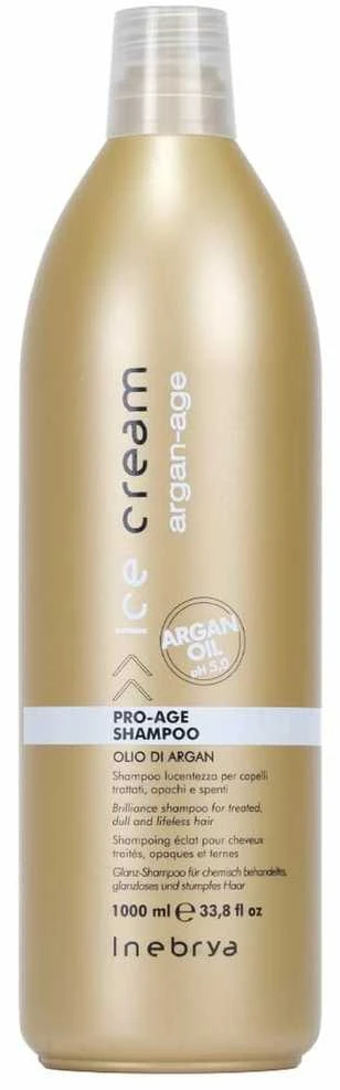 Inebrya Ice Kreminis Argan Age Pro-Age Šampūnas šampūnas su argano aliejumi, 1000 ml