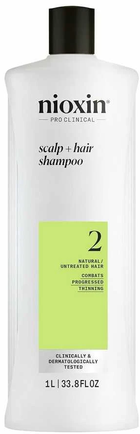 Nioxin Sistema 2 - Champú - Cabello Natural Con Debilitamiento Avanzado, 1000 ml