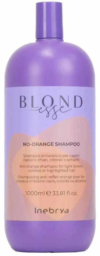 Inebrya Blondesse No-Oranžinis Šampūnas oranžinius tonus neutralizuojantis plaukų šampūnas, 1000 ml