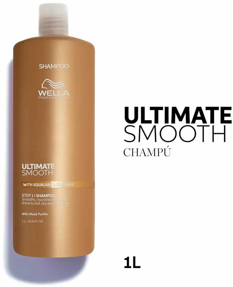 Wella Professionals Ultimate Smooth Shampoo Maitinantis šampūnas su skvalanu ir omega-9, 1000 ml
