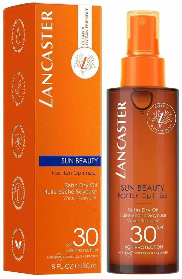 Lancaster Sun Beauty Fast Tan Optimizer Satin Dry Oil su didele apsauga nuo įdegio SPF30, 150 ml