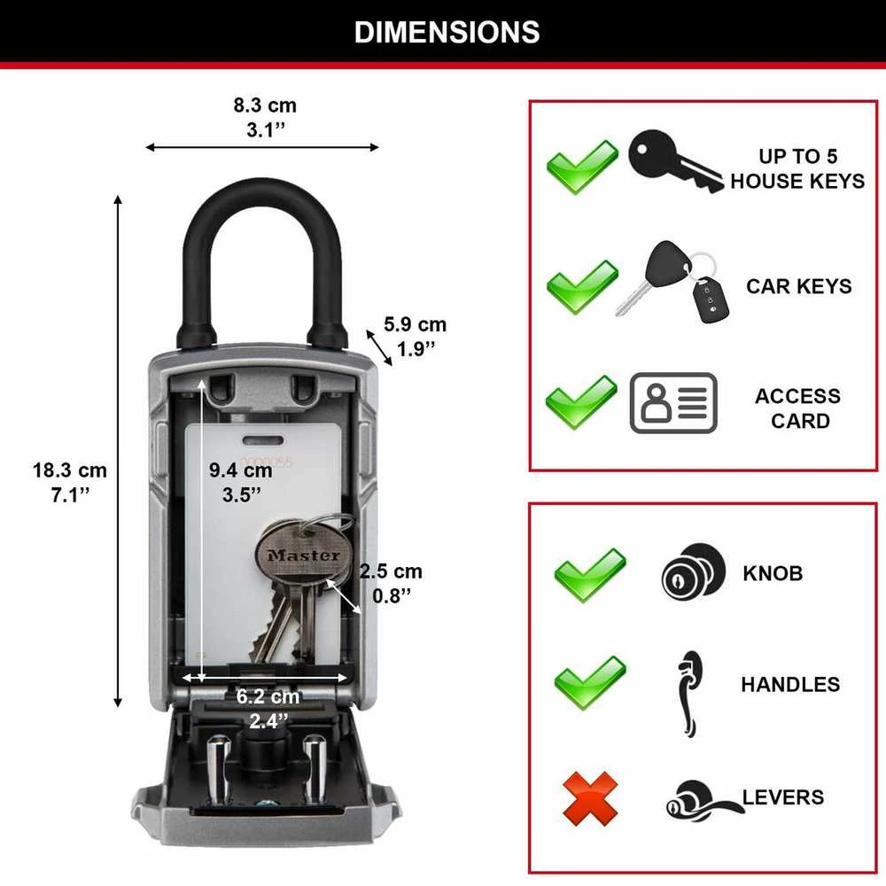 Master Lock Pagrindinis užrakto raktas, saugus „Bluetooth“ su pakabu 5440EURD