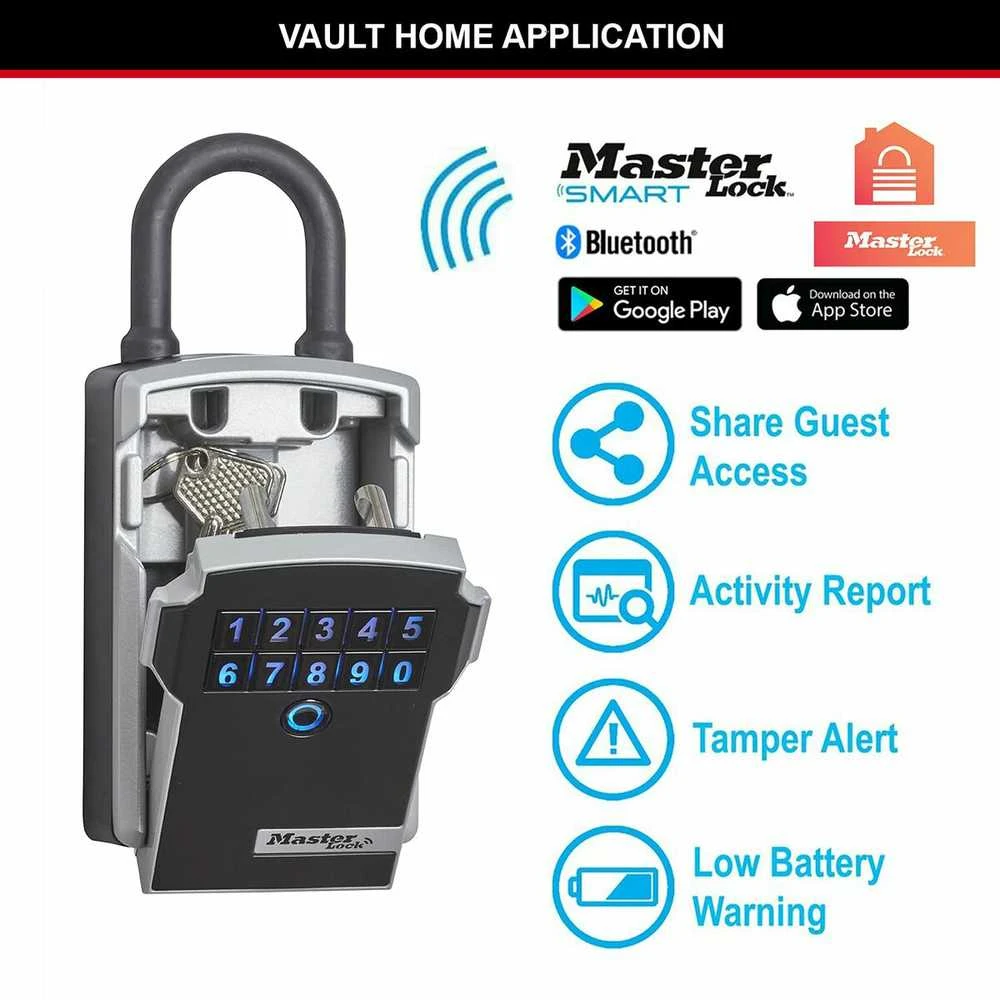 Master Lock Pagrindinis užrakto raktas, saugus „Bluetooth“ su pakabu 5440EURD