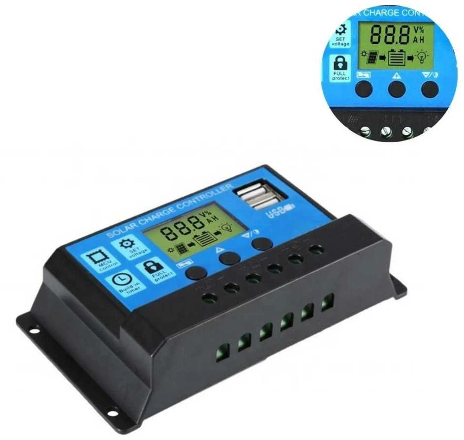 50-295# Oem Saulės Baterijų Valdiklis 12/24V 30A 2x USB