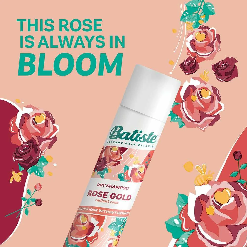 Batiste Rose Gold Sausas šampūnas moterims, 350 ml