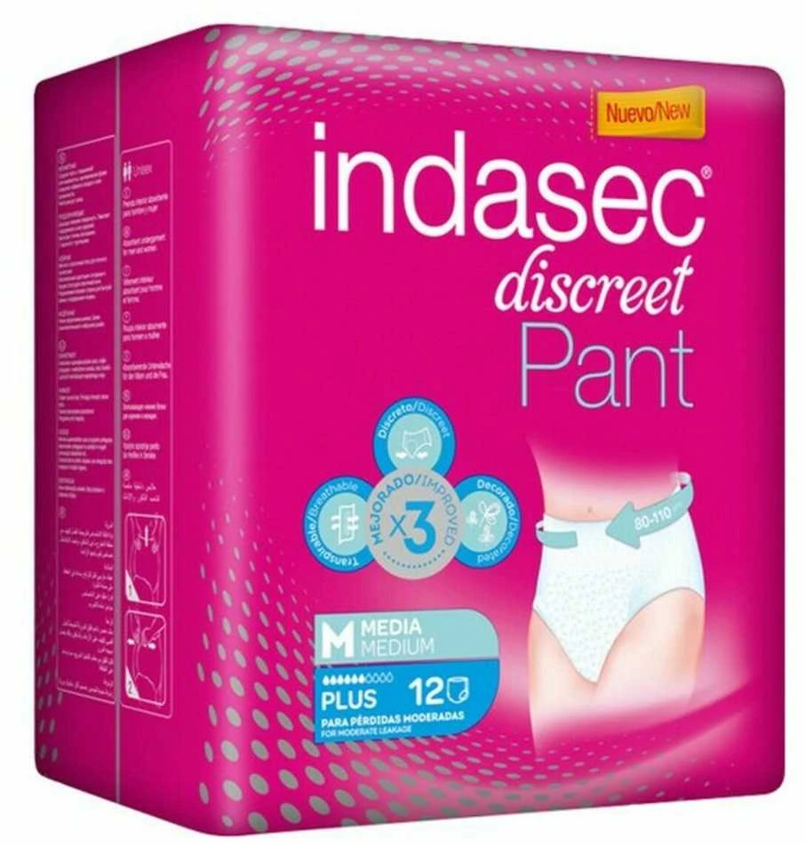 Indasec kelnaitės Plus vidutinio dydžio 12 vnt