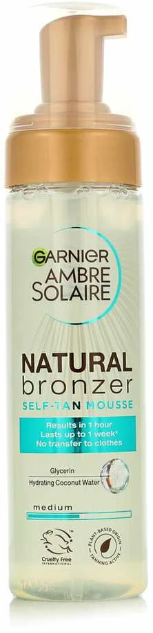 Garnier Ambre Solaire Natural Bronzer Self Tan Mousse savaiminio įdegio produktas unisex, 200 ml