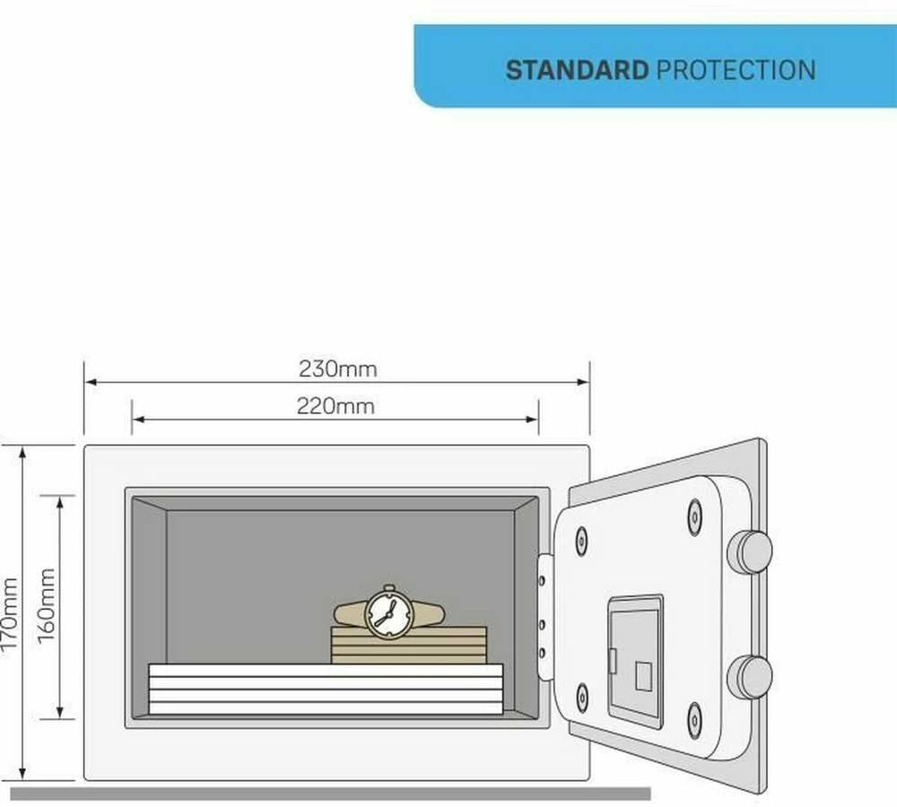 Yale YSV/170/DB2 Laisvai stovintis Seifas 3,8 l Plieninis Juodas