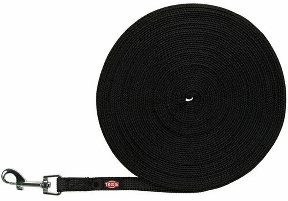 TRIXIE Tracking pavadys, gumuotas S-M 15 m/15mm, juodas