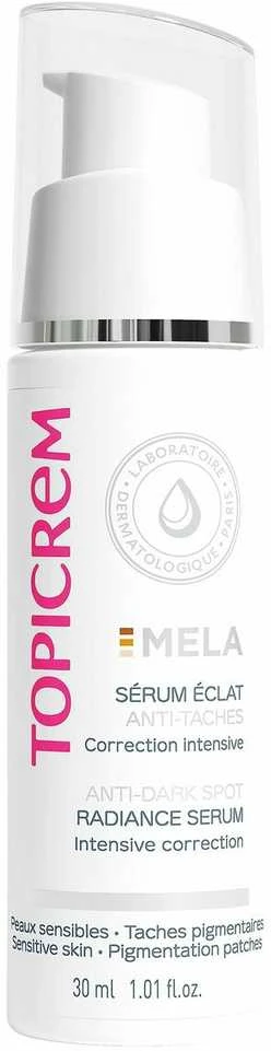 „Topicrem MELA“ serumas nuo tamsių dėmių, suteikiantis spindesio, 30 ml