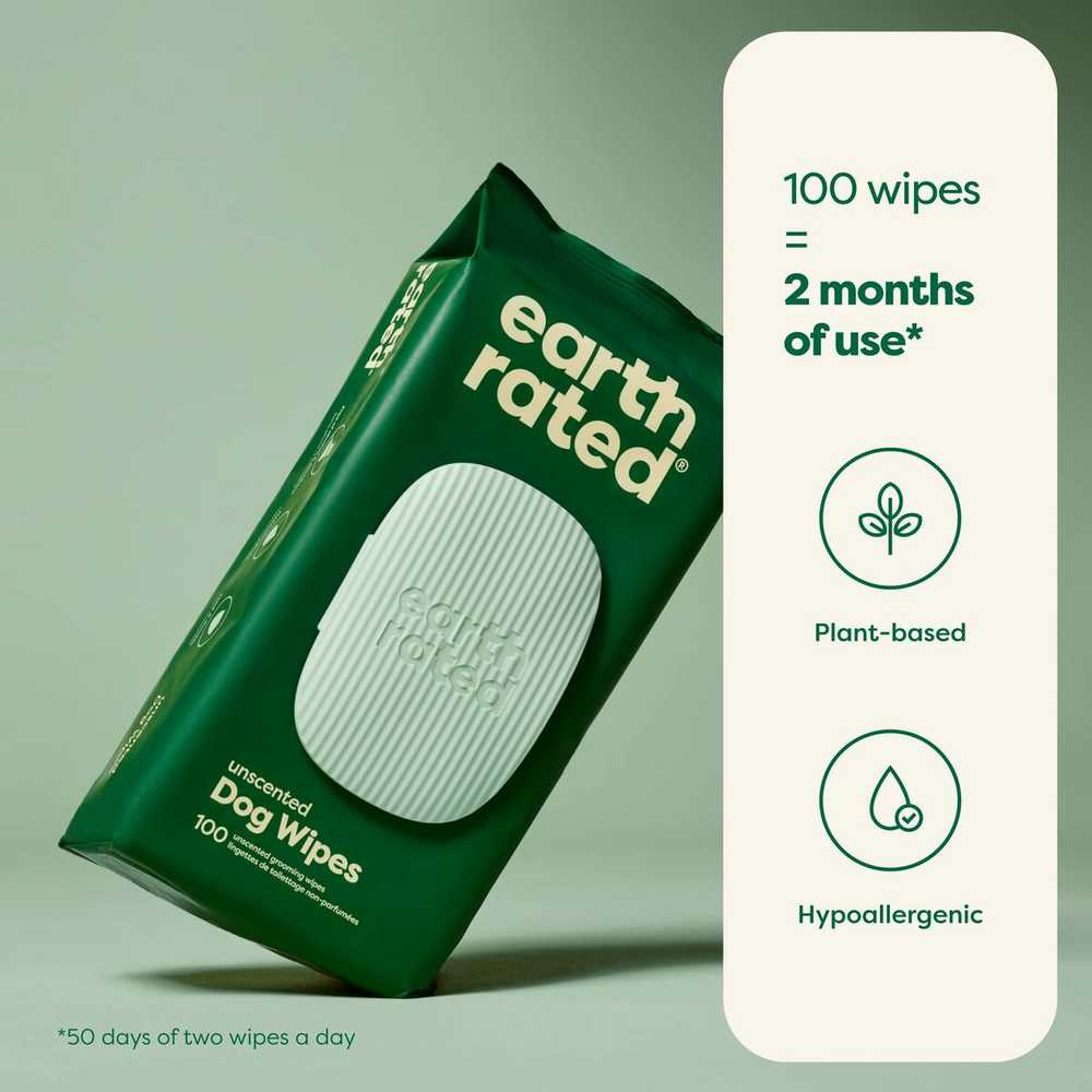 Earth Rated Earth Rated Kompostuojamos servetėlės, bekvapės, 100 vnt