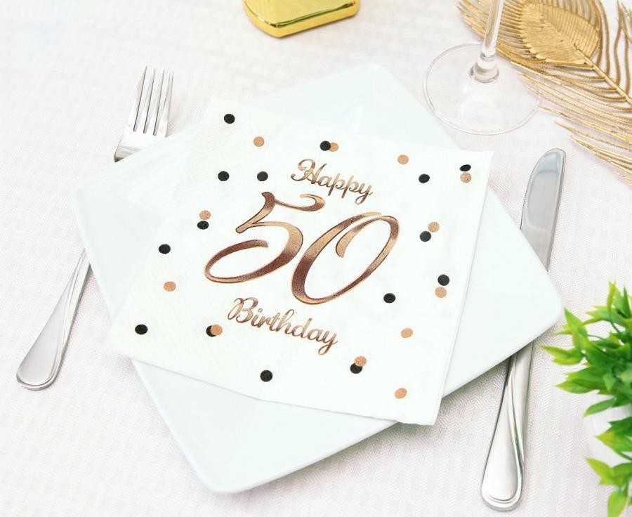 GoDan Serwetki B&C Happy 50 Birthday balta 33x33 20szt