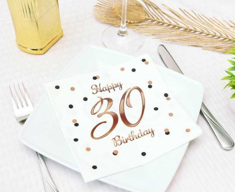 GoDan Serwetki B&C Happy 30 Birthday balta 33x33cm 20szt