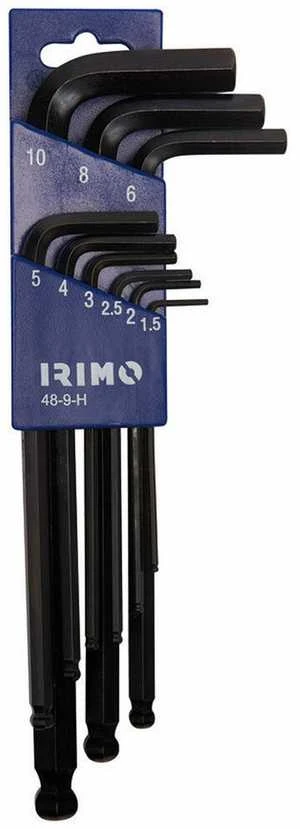 L-formos Hex raktų suapvalinta galvute rinkinys 9 vnt 1,5-10mm Irimo blisteryje